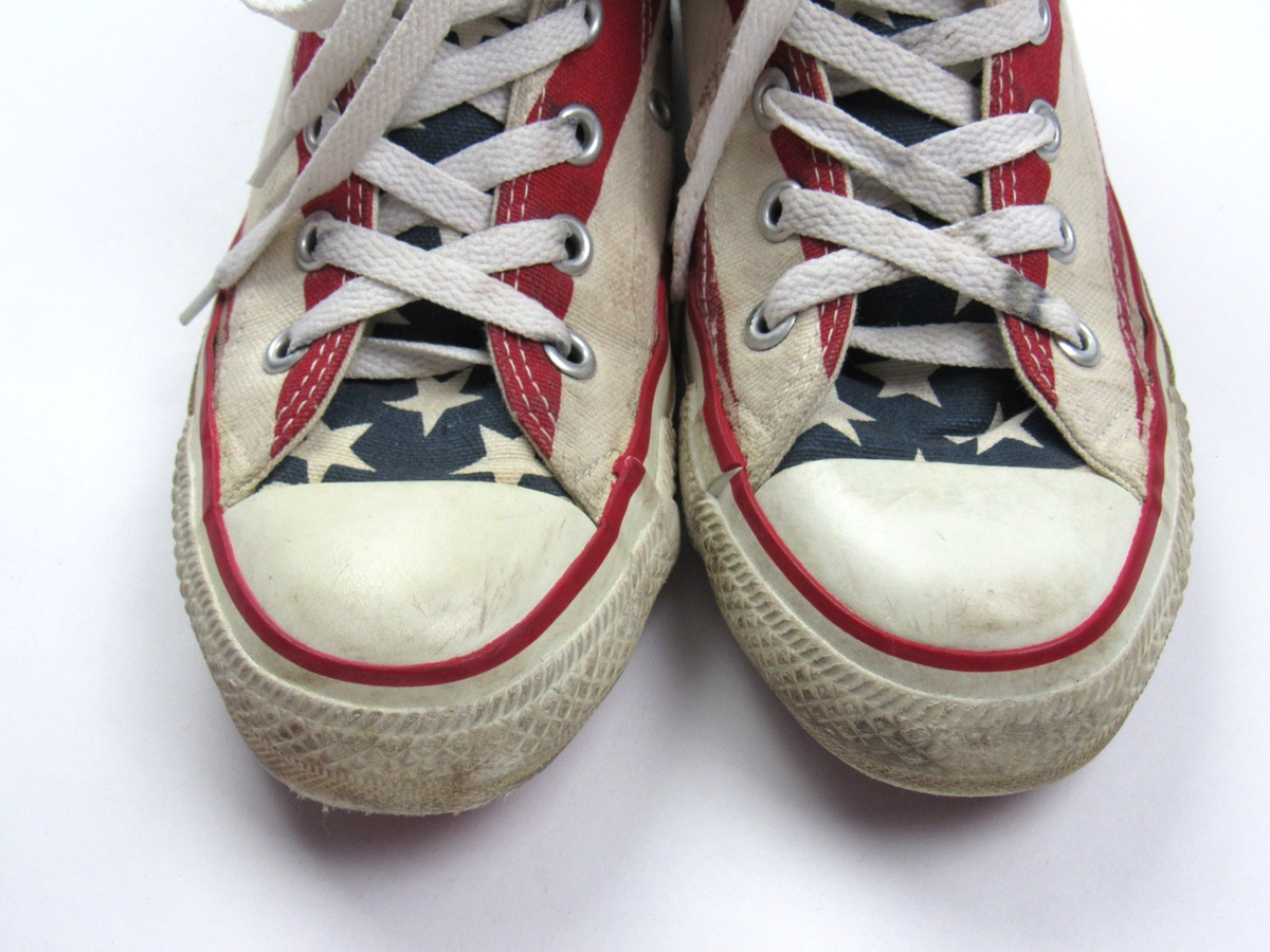 Vtg 1990's USA Made American Flag Converse Chuck Hi Sneakers Mens