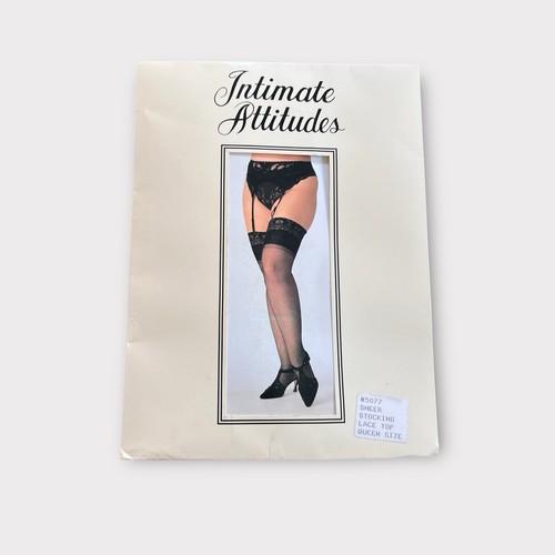 Intimate Attitudes Sheer Stockings Queen Size Shirley Of Hollywood Vintage 1980s - Picture 1 of 4