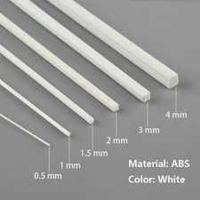ABS Round Bar Dia 1/2/3/4/5/6mm Styrene Plastic Strips Rod Plasticard 250mm Long