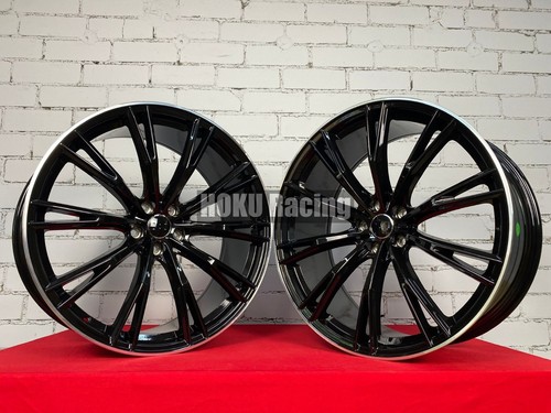 4X 22" ABT style Black 9.5J 5X112 alloy wheels for Audi A5 A6 A7 Q5 Q7 etron - Picture 9 of 20