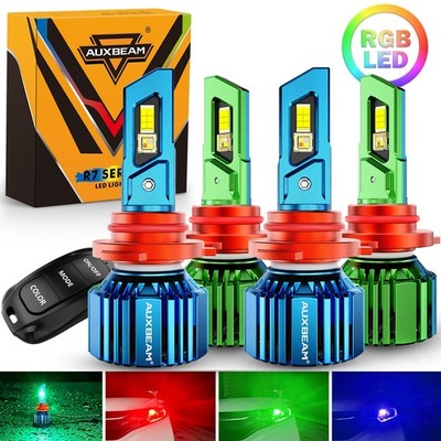AUXBEAM RGB LED Headlight Hi/Lo& RGB Remote Control For Hyundai Sonata 2015-2019
