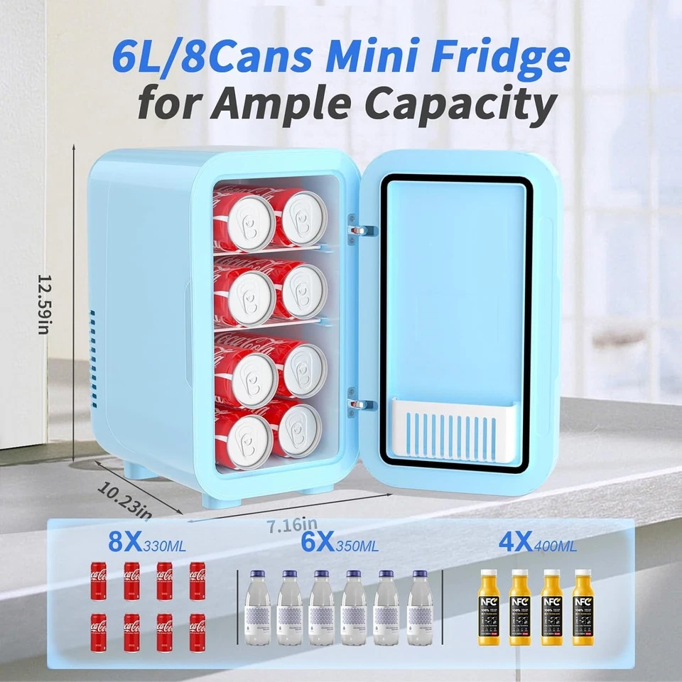 Portable 6L Mini Fridge - Compact Thermoelectric Cooler for Skincare & Beverages - Image 4 of 4
