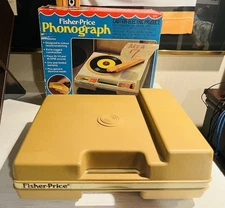 Fisher Price Phonograph  1978 #825 w/ Original Box and Owner's manual Powers On!