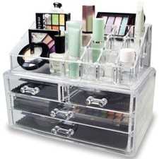 Acrylic Jewelry Makeup Cosmetic Organizer Case Display Holder Drawer Box Storage