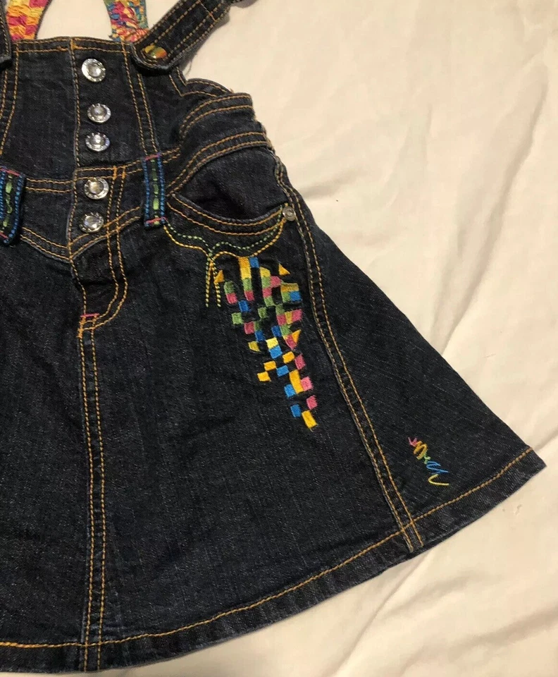 Mono vaquero Coogi de colección talla 4 para niñas pequeñas con falda Foto 3 de 4