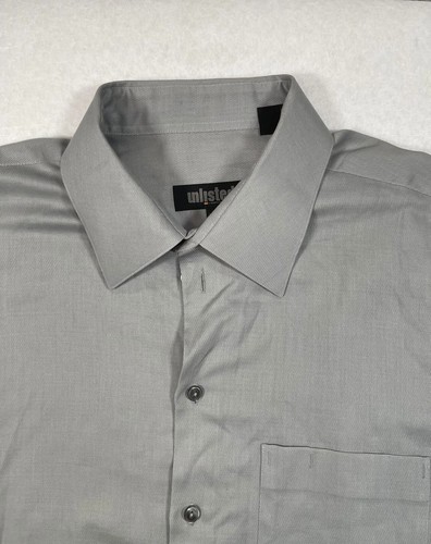 Unlisted Men S Button Down Long Sleeve Shirt Size 17 32 33 Solid Gray Ebay