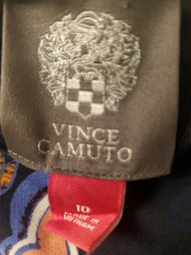 Vestido tubo floral azul marino Vince Camuto 3/4 Manga 10 - Imagen 3 de 5