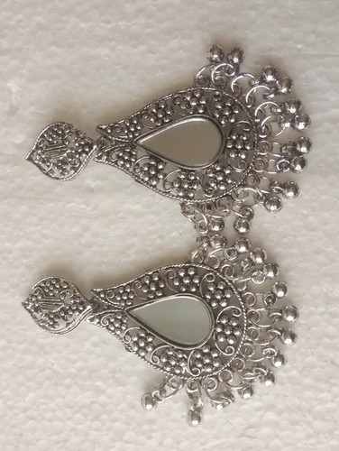 Ethnic Traditional Bollywood Style Silver Oxidized Earrings Indian Jewelry Set - Picture 80 of 214