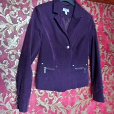 Heine Ladies Size 14 Victorian Gothic Style Jacket 1990s Purple Corduroy Cotton.