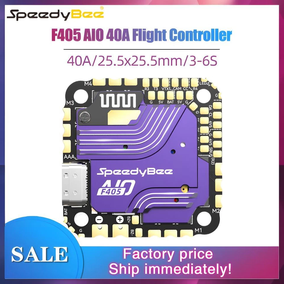 SpeedyBee F405 AIO 40A Flight Controller FC For 2-4" Ultra-Light 5" FPV Drones - Image 4 of 4