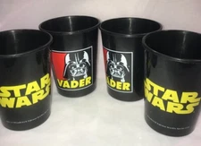 ICup Inc. Star Wars Vader Plastic Tumblers Set of 4 Black 4.5 inches **RARE