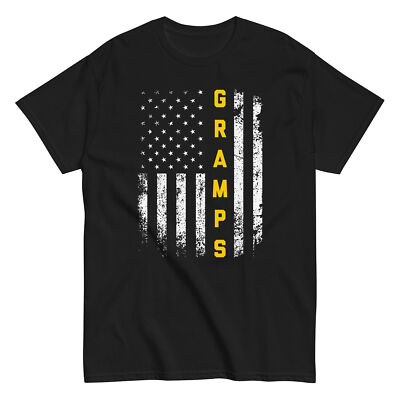 GRAMPS Shirt usa flag gift grandpa father's day thin gold line 911 dispatchers