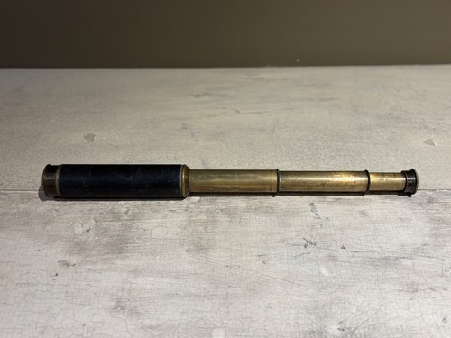 Antique 4-Draw Brass and Leather 18-Inch J.H. Steward Miniature Bisley Telescope - Picture 3 of 7