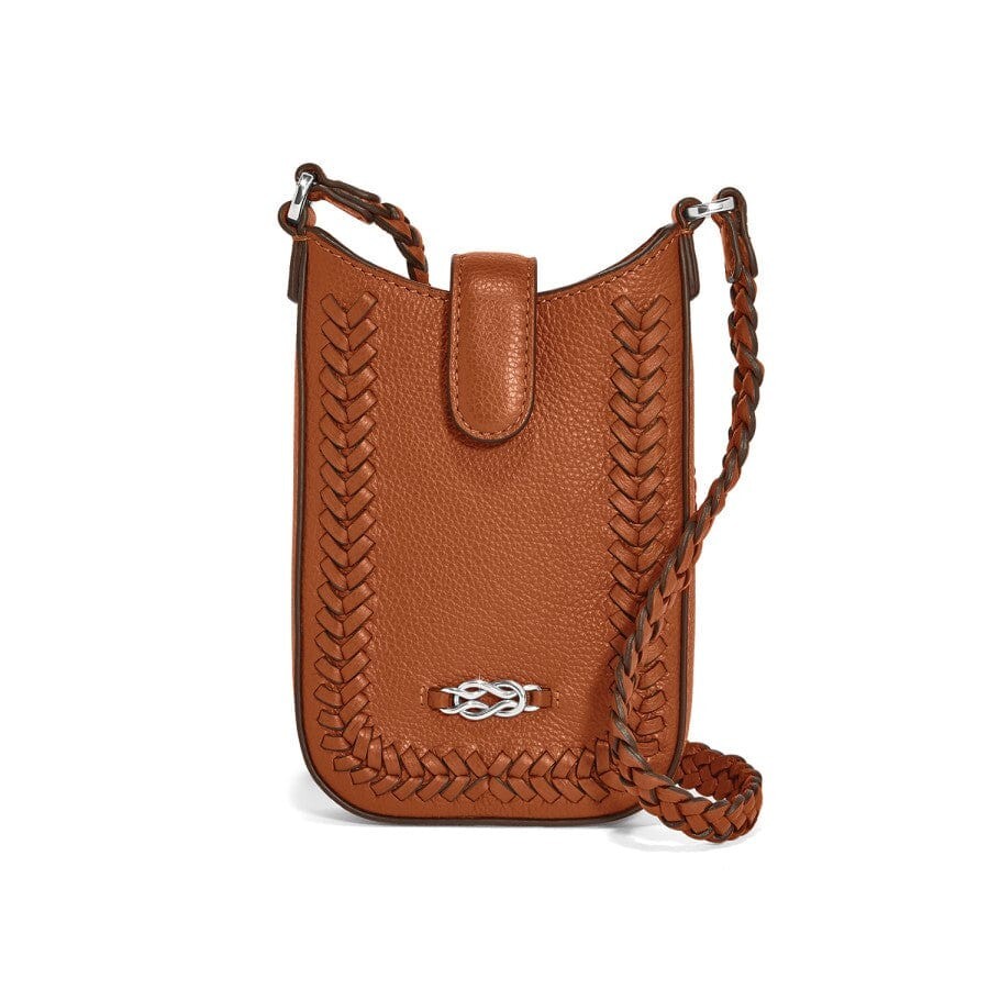 NWT Brighton Interlok Harmony Luggage Leather Phone Organizer Cross-body $210