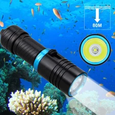 Diving Flashlight Scuba Dive Light Waterproof Underwater LED Torch Light Lamp