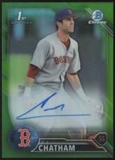 2016 Bowman Draft C.J. CHATHAM CHROME 1ST GREEN REFRACTOR Autograph Auto #94/99