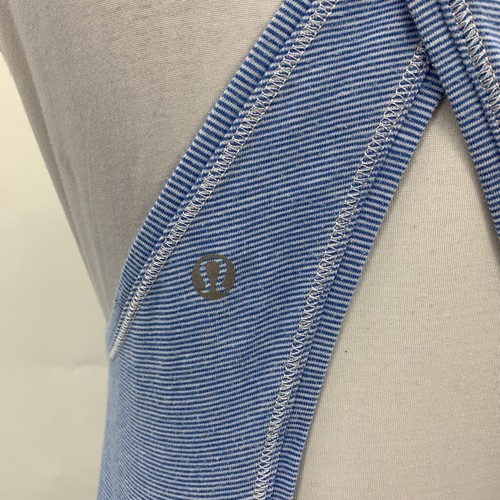Lululemon Tank Dress Womens 6/8 Blue White Heatwave Stripe Jersey Crossback Maxi - Picture 8 of 13