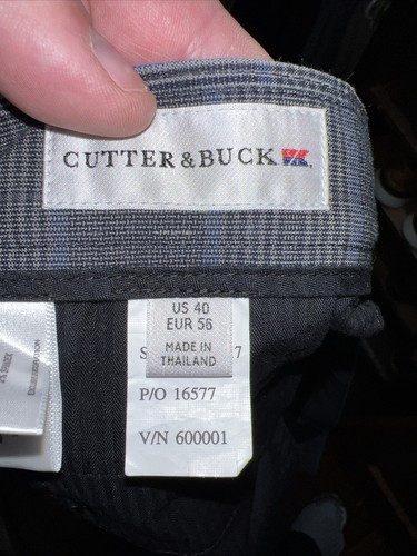 NWOT Cutter Buck Shorts Size 40 Grey Gray Blue Plaid Flat Front Golf - Picture 3 of 10