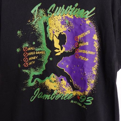 Vintage 90s National Boy Scouts I Survived Jamboree Men's T-Shirt Size XL USA - Picture 3 of 14