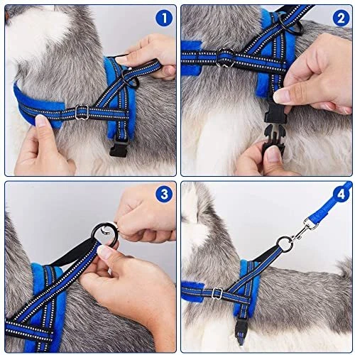 Dog Harness and Leash Set, Soft Padded Small Dog Harness, Neck & Chest Adjust...