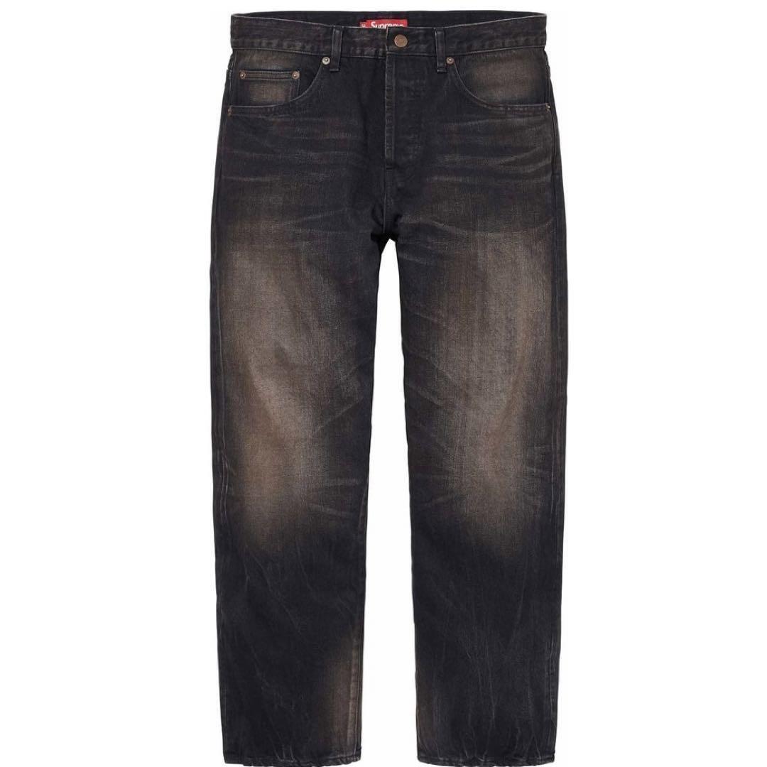 Supreme Distressed Loose Fit Selvedge Jean Black Indigo Supreme Distressed Loose Fit Selvedge Jean Black Indigo