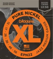 D'Addario Pure NICKEL, Jazz Medium, 13-56 Electric Guitar Strings