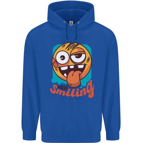 Still Smiling Funny Emoji Exhausted Tired Childrens Kids Hoodie - Picture 58 of 88