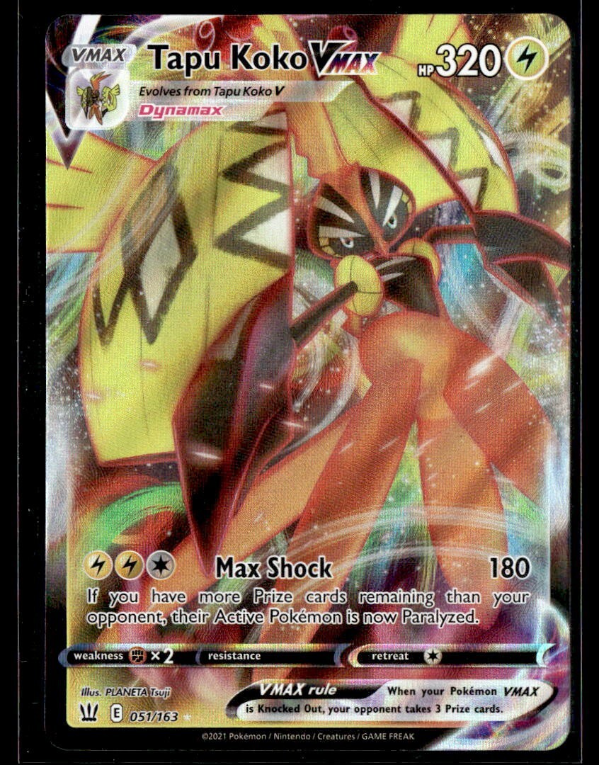 版画 peco pocon Tapu Koko Vmax 051/163 Battle Styles Ultra Rare NM Pokemon