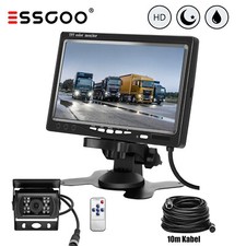 ESSGOO 120° Weitwinkel Rückfahrkamera Mit Farb LCD Monitor 7 Zoll LKW Bus 4 Pin