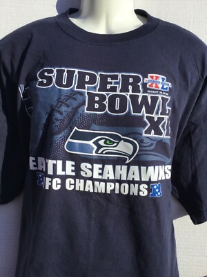 Seattle Seahawks NFL Super Bowl XL 2005 NFC Champions T Shirt Size