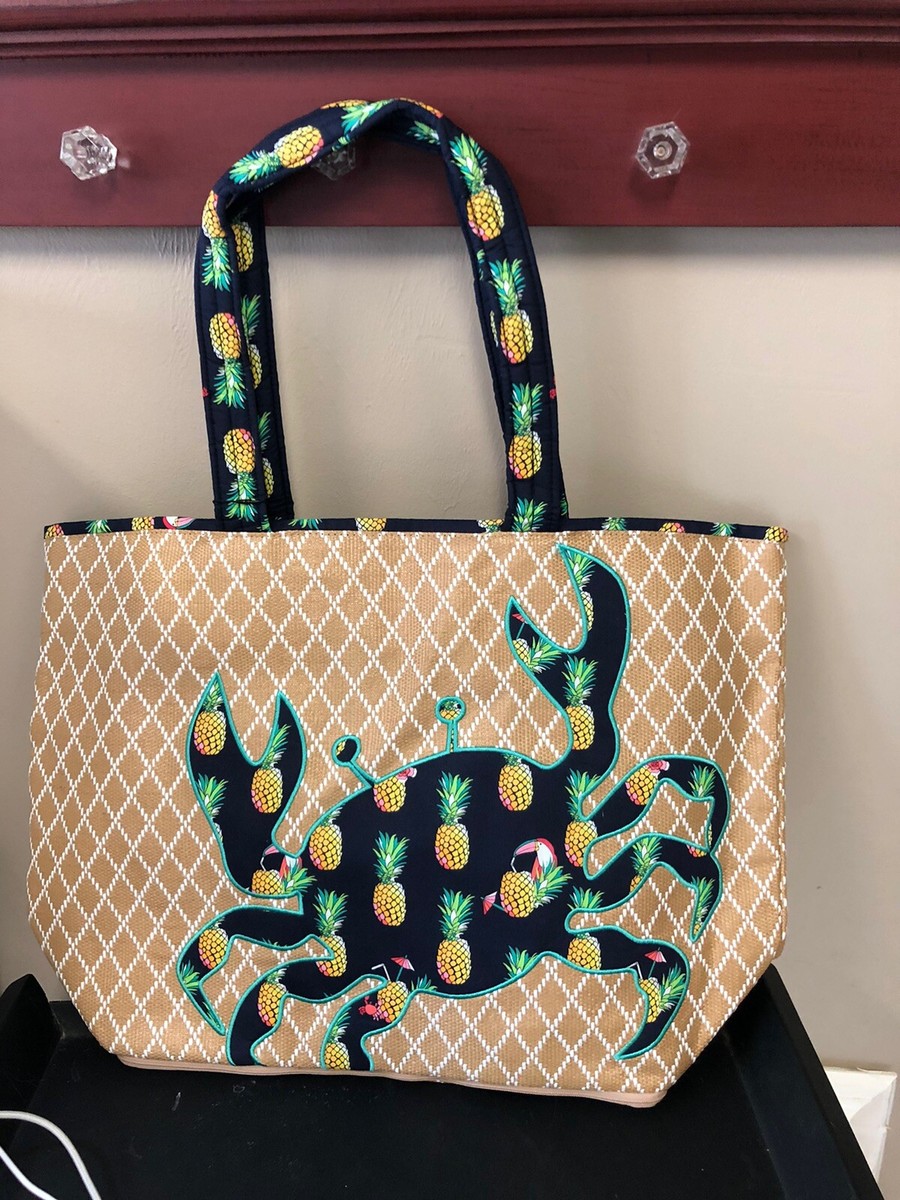 Vera Bradley Toucan Seashore Tote,Crab Beach Bag NWT