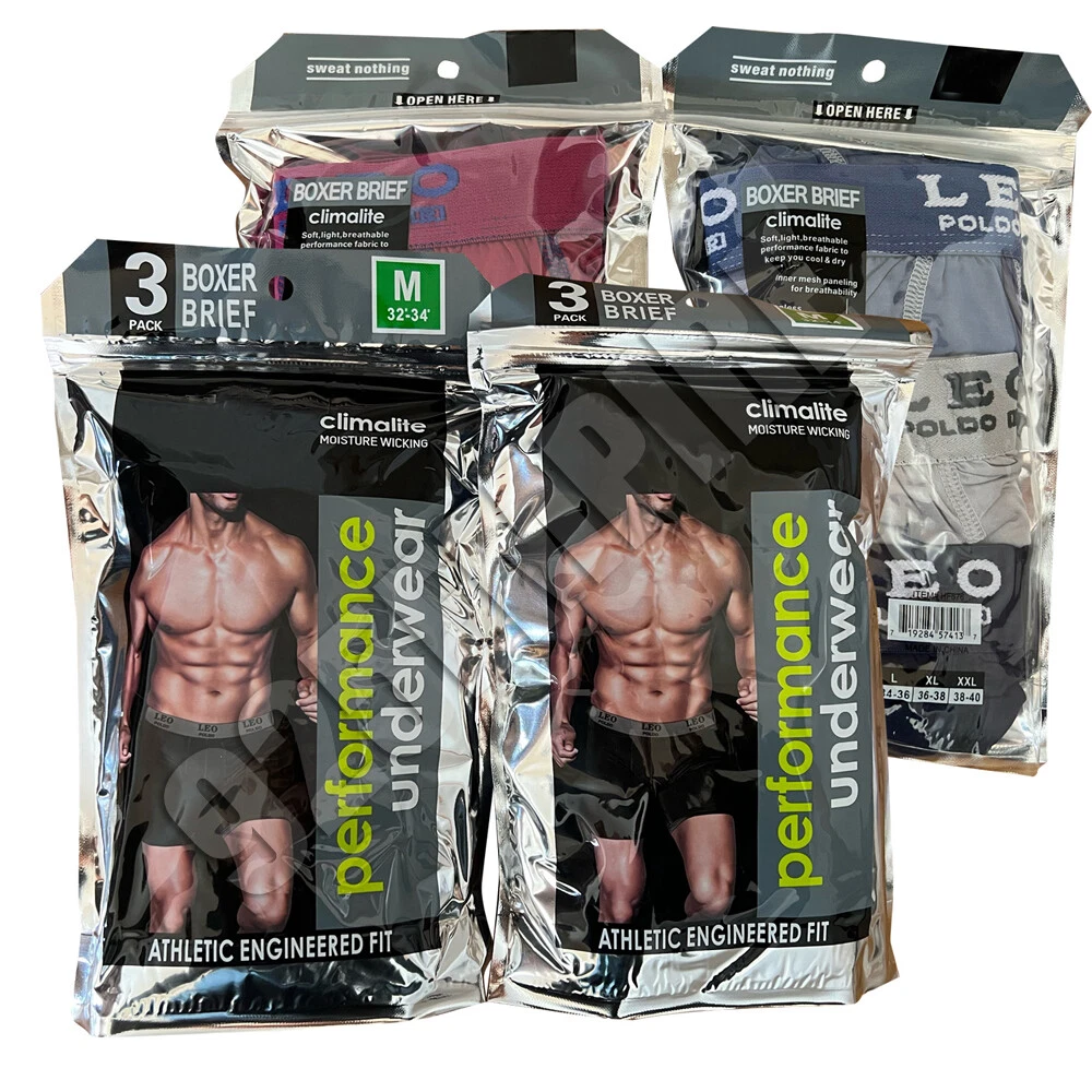 6 Pack Boxer Briefs Men Performance Sports Underwear Cool Quick