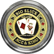 Casino Poker Table Poker Card Guard BIG SLICK Gold