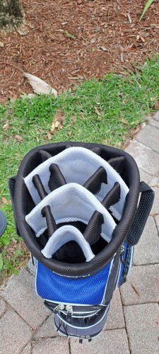 golf cart bag MAXFLI black blue 14 div shoulder strap rain cover cooler... - Picture 7 of 11