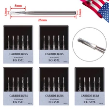 1-5 packs Dental Surgical Length Bur 25mm Tungsten Carbide FG SURG 557L MD