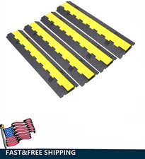 4pcs Rubber Cable Protector Ramps Traffic Speed Bumps 11000 Capacity 2 Channel