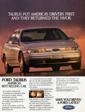 1993 Vintage Print Ad Ford Taurus Put America's Drivers First And They Returned