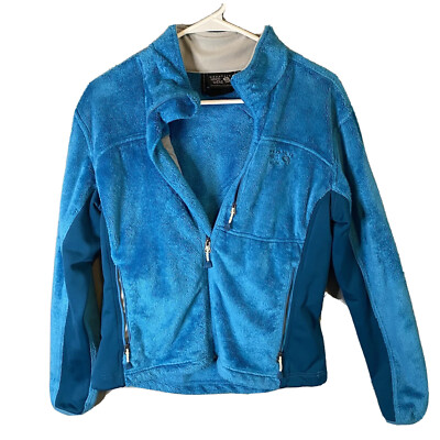 Mountain Hardwear Women's Medium Blue Pyxis Tech Jacket Deep Pile Fleece OL4747