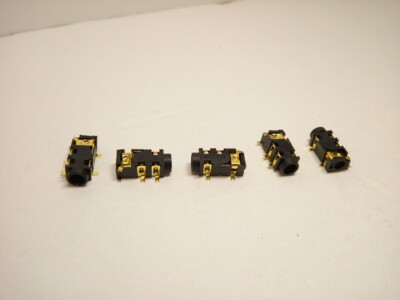 5x Pack Lot 5 Pins 3.5mm Female Audio Jack Connector Mic Headphone Gold Plated A
