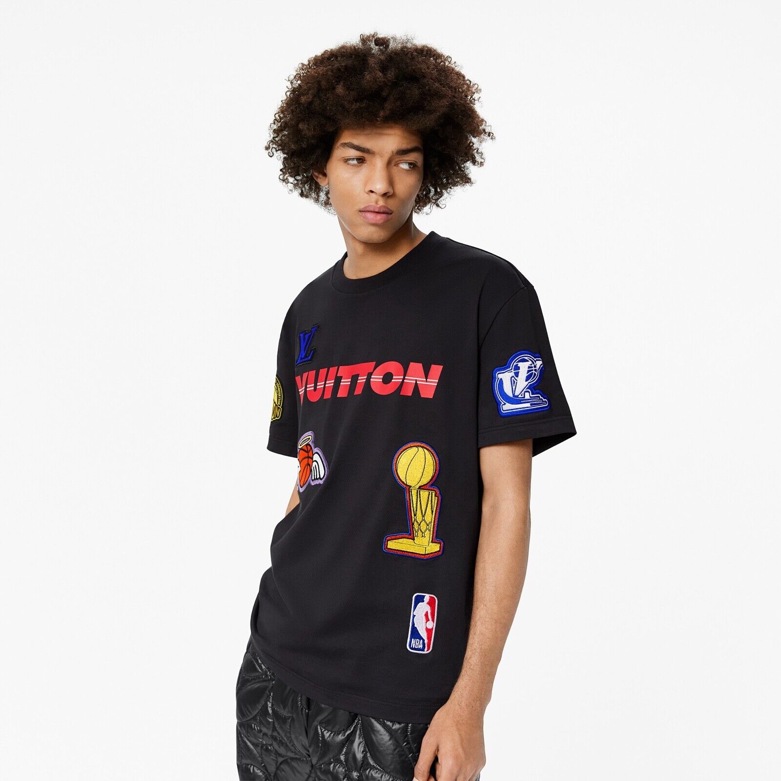 Louis Vuitton x NBA Multi Logo T-Shirt Black Size L