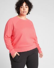 ATHLETA  WOMEN'S CORAL LONG SLEEVE SUNDOWN SWEATSHIRT TOP PLUS Sz 1X