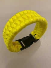 NEW Paracord 550 Survival Trilobite Bracelet Handmade Neon Yellow 7 1/2"