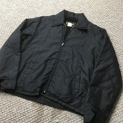 Vintage Cascade 80s Full Zip Bomber Jacket Adult Size Medium Black Lined
