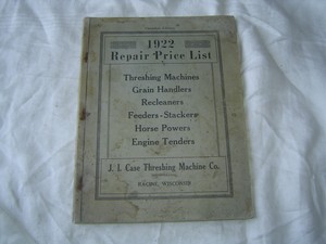 1922-Case-threshers-engine-tenders-grain-handler-repair-parts-list-catalog-book