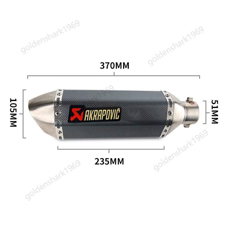 Silenciadores silenciadores esquerda direita tubo de escape médio 370 mm para Yamaha FJR1300 2001-2024 - Imagem 2 de 4