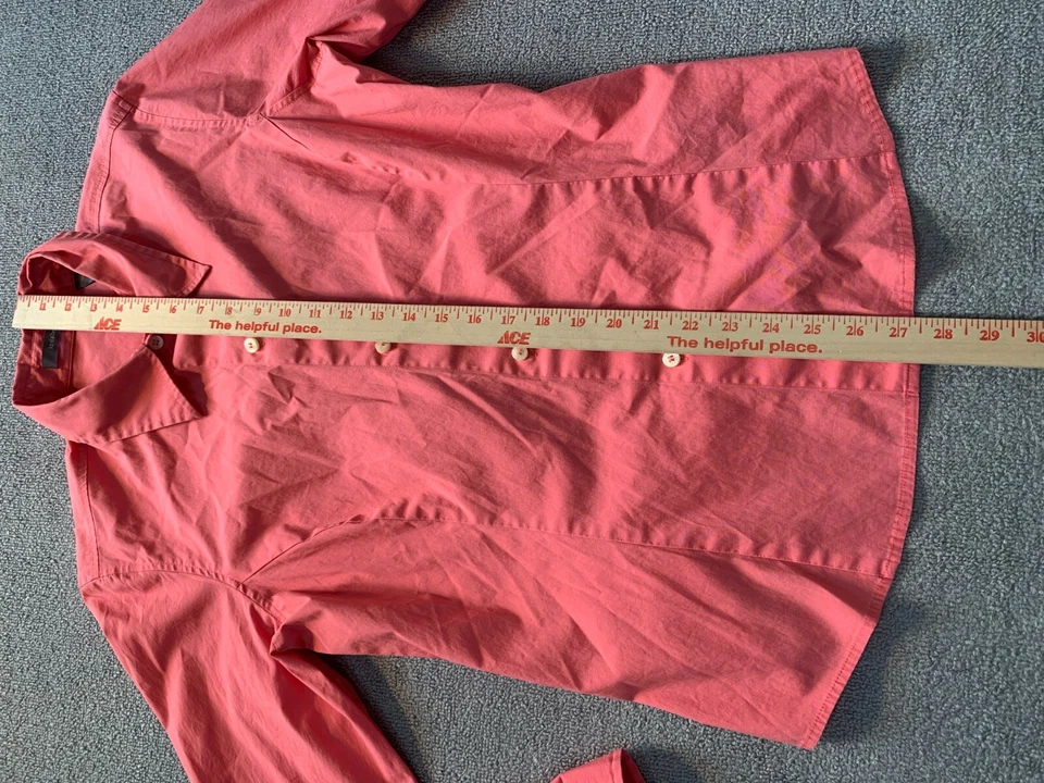 Liz Claiborne Long Sleeve shirt size 14 womens Button Up Coral Pink - Image 3 of 4