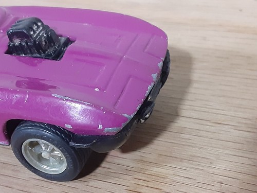 VTG Tootsie Toy ‘63 Chevy Corvette Die Cast Hot Rod 5” PURPLE - Picture 7 of 14