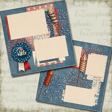 Let Freedom Ring - 4th of July - 2 Premade Scrapbook Pages - EZ Layout 4872
