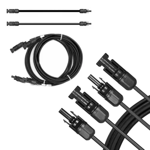 Kabel Verlängerung 4-6mm² 1-50m Solarkabel schwarz + Stecker für Solarmodule 0%