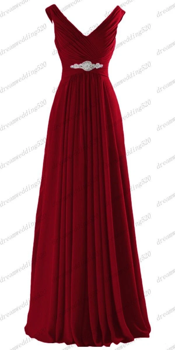 Burgundy Chiffon Bridesmaid Dresses in Bridesmaids' & Formal Dresses for  sale | eBay UK